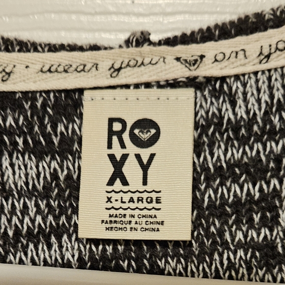 Roxy | Navy blue long hooded cardigan | Size juniors x-large - Picture 2 of 4